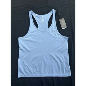 Traj3ctory Womens Blue Seamless Racerback Athletic Tank Top Size Large NWT
